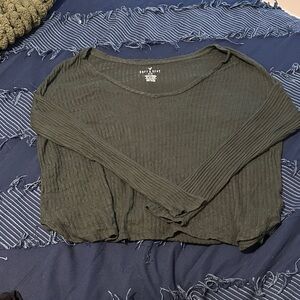 American Eagle Outfitters Dark Green Long Sleeve Top